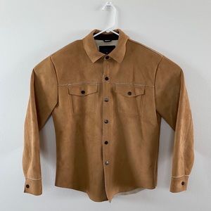 Tommy Hilfiger Light Brown Suede Button Up Jacket